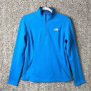 The North Face Sweatshirt Women’s Medium Blue Textured Cap Rock 1/4-Zip Fleece